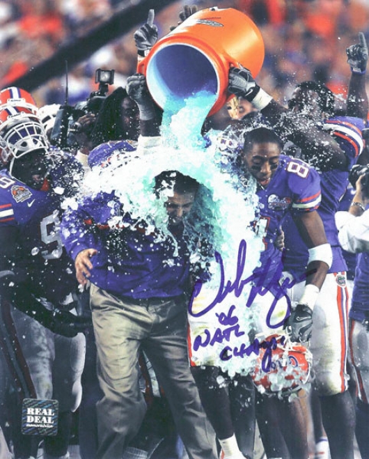 Urban Meyer Florida Gwtors Autogrphed - Gatorade - 16x20 Photograph With 2006 Champs Inscription