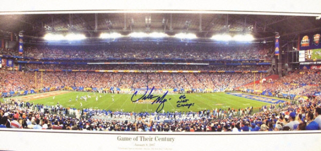 Urban Meyer Florida Gators - National Championship - Autographed 13.5x39 Panoramic Print With 06 Natl Champs Inscription