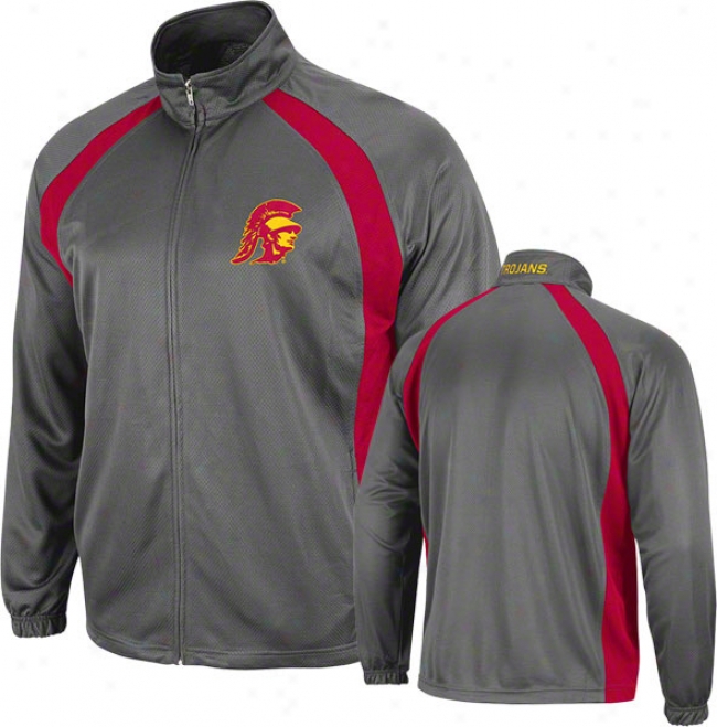 Usc Trojans Charcoal Rival Full-zip Jacket