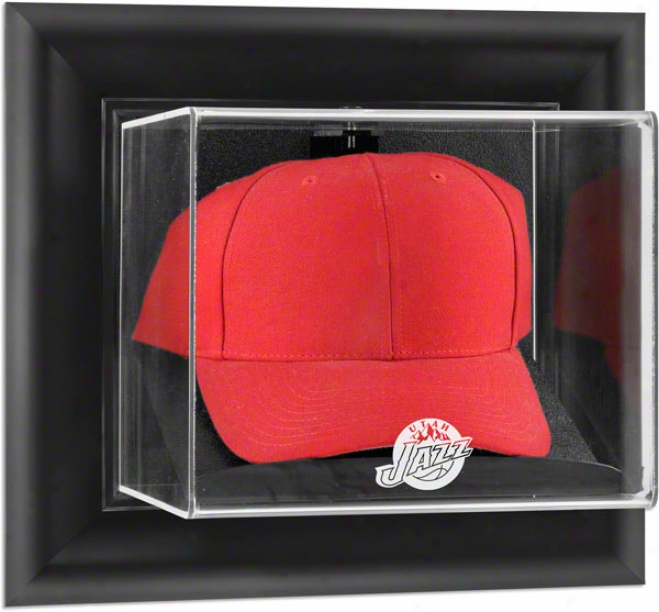 Utah Jazz Framed Wall Mounted Logo Cap Display Case