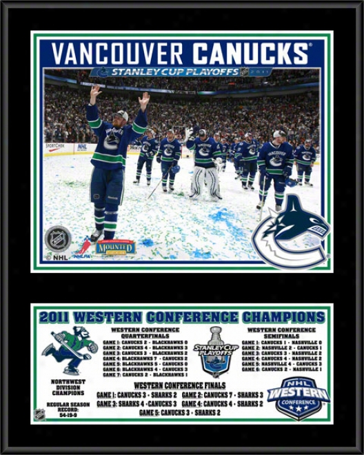 Vancouver Canucks 2010-2011 Western Conference Champions Sublimated 12x15 Plaque