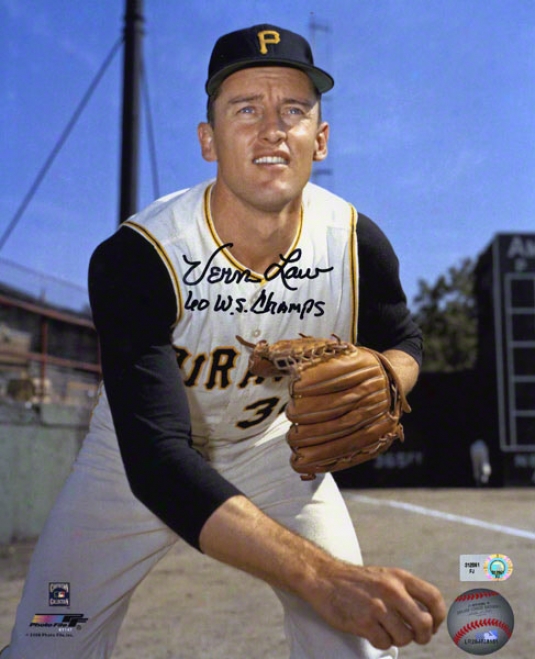 Vern Law Autographed Photograph  Details: Pittsburgh Pirates, 60 Ws Champs Inscription, 8x10