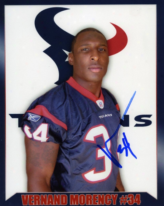 Vernand Morency Houston Texans 8x20 Autographed Photograpb