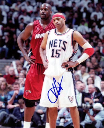 Vince Carter Recent Jersey Nets - Standing With Shaq - 8x10 Autographed Photograph