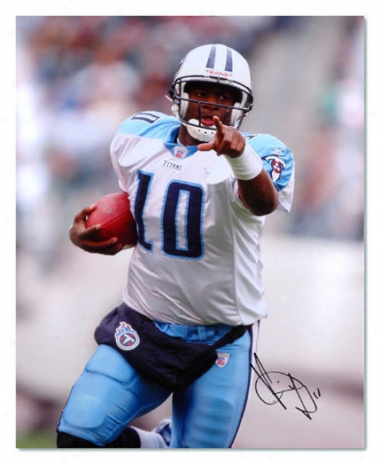 Vince Young Tennessee Titans - Pointing - Auttographed 16x20 Photograph