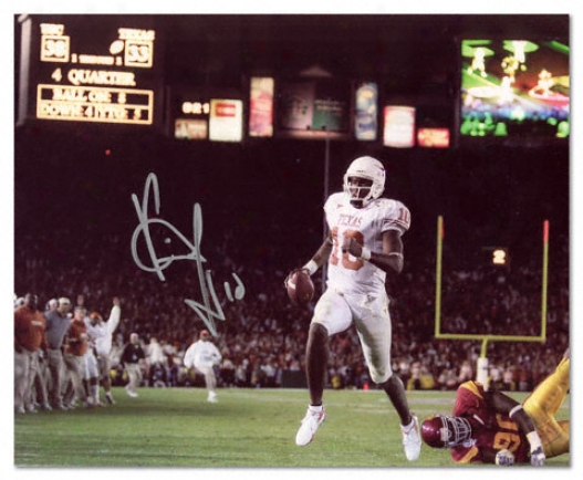 Vince Young Texas Longhorns Autographed 8x1O Vs University Of Southern California Photo