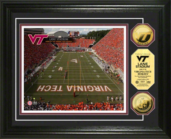 VirginiaT ech Hokies Lane Stadium 24kt Gold Coin Photo Mint