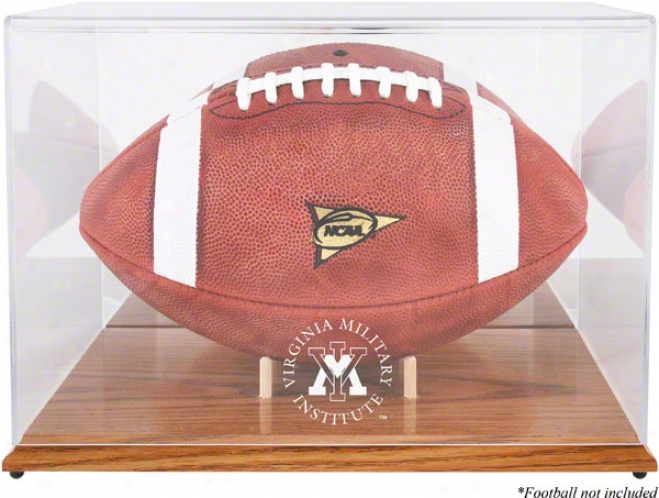 Vmi Keydetd Team Logo Football Display Case  Details: Oak Basse, Mirror Back