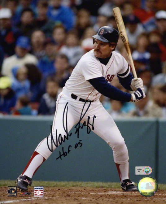 Wade Boggs Autographed Photograph  Details: Boston Red Sox, Hof'05 Inscription, 8x100