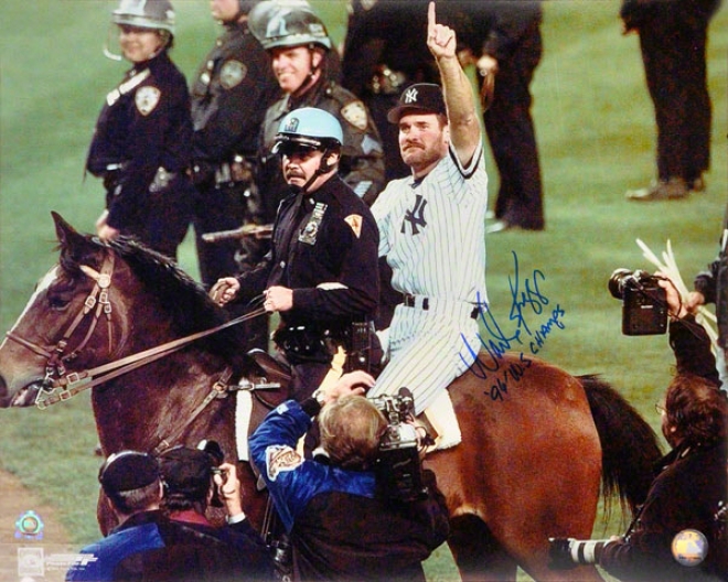 Wade Boggs New York Yankees - On Steed - 16x20 Autographed Photograph With 98 Champs Inscription