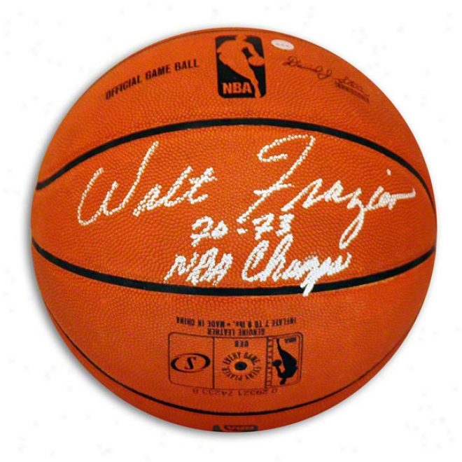 Walt Frazier Autographed Official Nba Basketball Inscrib3d 7073 Nba Cuamps