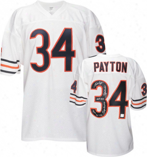 Walter Payton Chicago Bears Autoyraphed Authentic Jersey With 5 Inscriptions