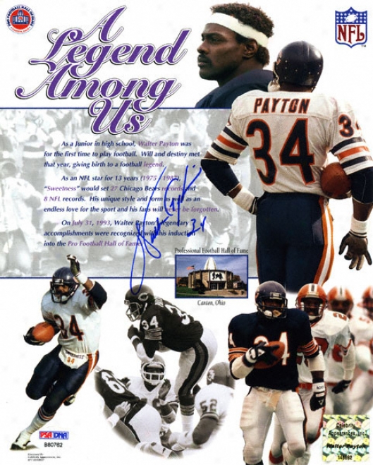 Walter Payton Chicabo Bears - Legend Among Us - Autographed 8x10 Photograph