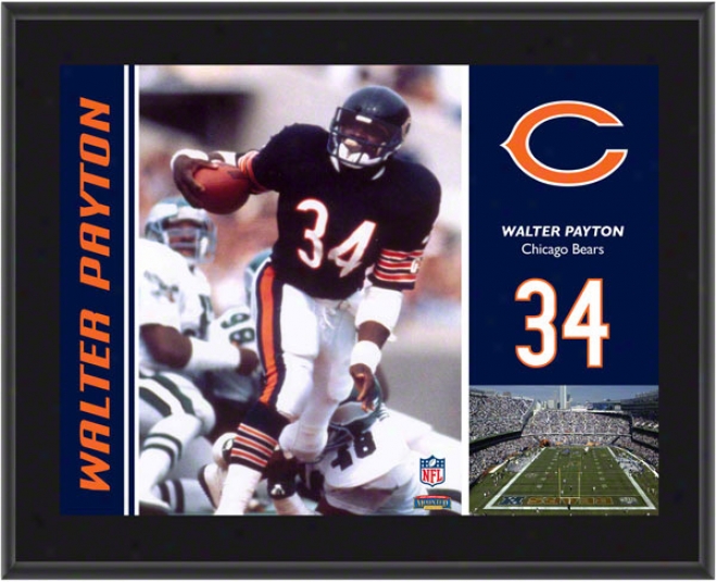 Walter Payton Plaque  Details: Chicago Bears, Sublimated, 10x13, Nfl Plaque