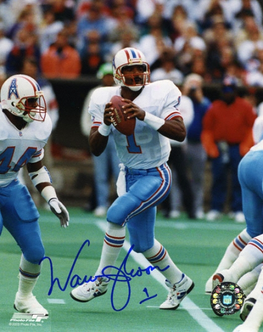 Warren Moon Houston Oilers Autographed 8x10 Photograph