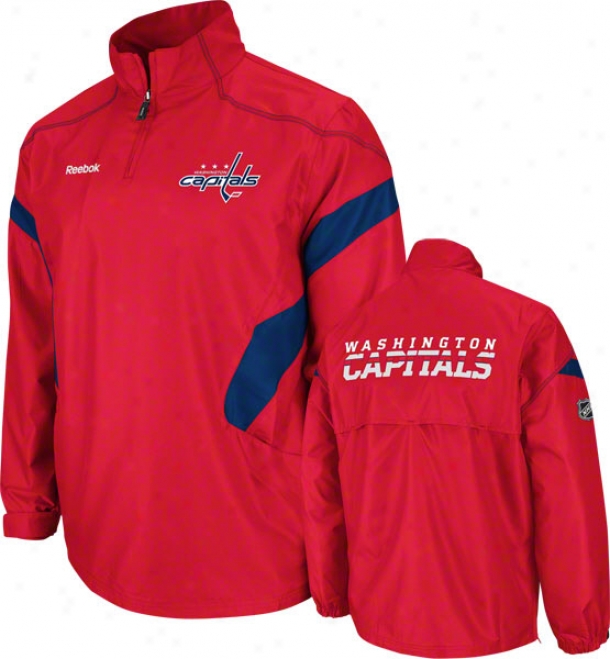 Washington Capitals Red Centwr Ice 1/4 Zip Hot Jerkin