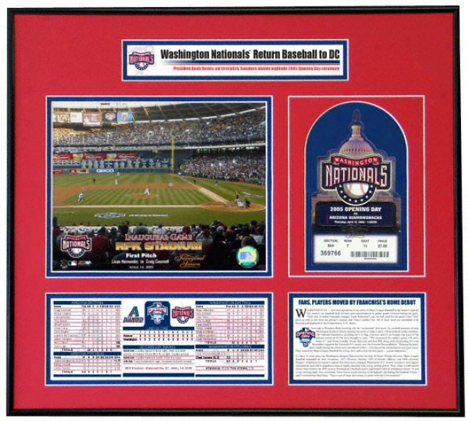 Washington Natoinals 2005 Opening Day Ticket Frame