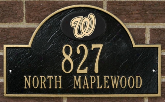 Washington Nationals Black And Gold Personalized Address Walo Plaque