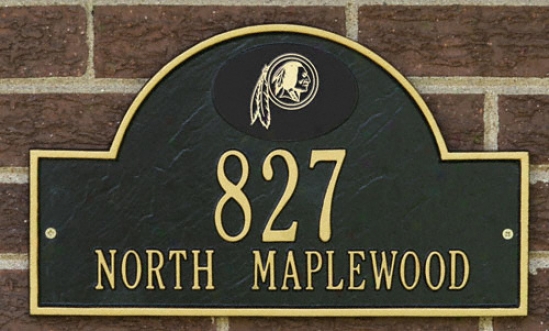 Washington Redskins Negro And Gold Personalized Address aWll Plaque