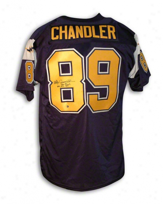 Wes Chandler Autographed San Diego Chargers Throwback Jersey Insctibed &quotprowbowl 82 83 85&quot