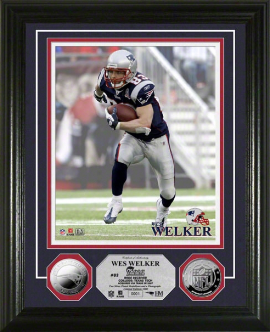 Wes Welker Photo Mint: New England Patriots 2010 Silver Coin Photo Mint