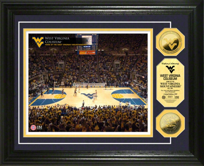 West Virginia Mountaineers Coliseum 24kt Gold Coin Photo Mint