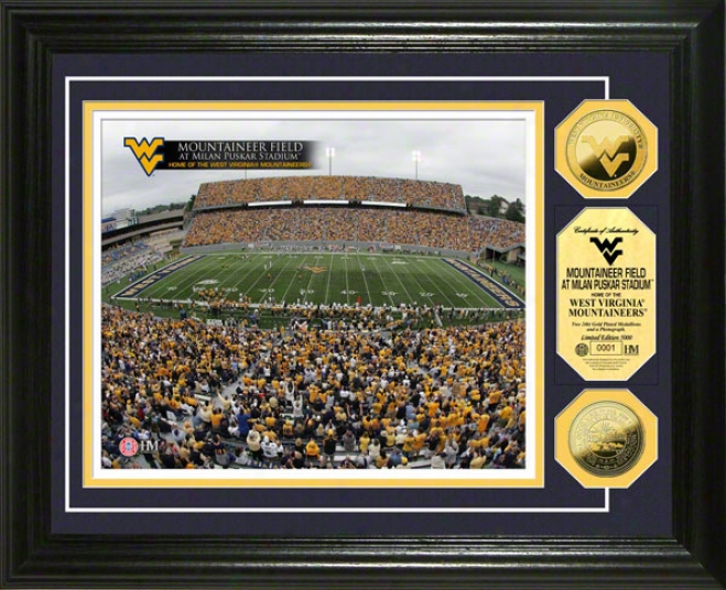 West Virginia Mountaineers Mountaineer Field 24kt Gold Coin Photo Mint