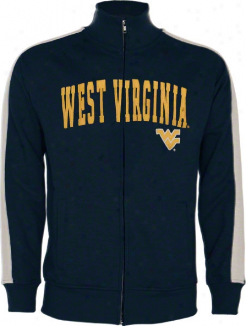 West Virginia Mountaineers Navy Pinnacle Slub French Terry Track Jacket