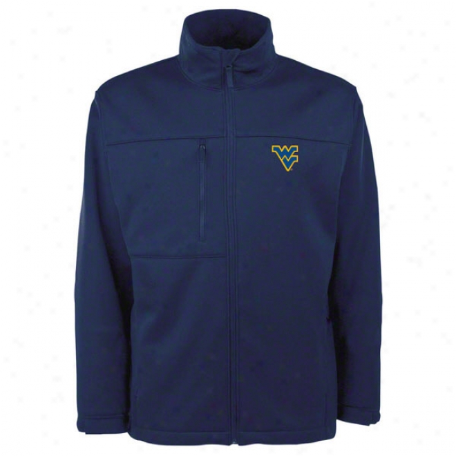 Weqt Virginia Mountaineers Navy Traverse Bonded Soft Shell Jacket