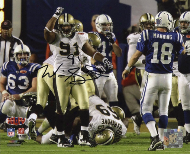 Will Smith New Orleans Saints Sb Xliv Autographed 8x10 Photograph