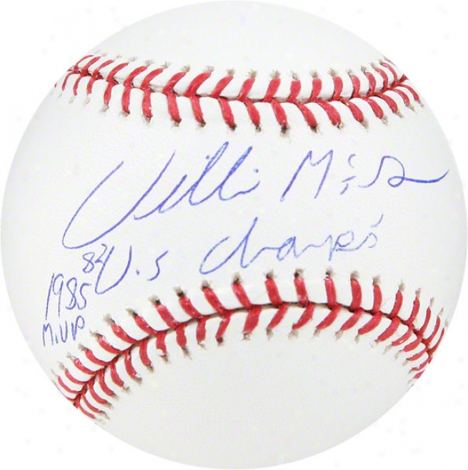 Willie Mcgee Autographed Baseball  Details: 82 Ws Champs, 85 Mvp Inscription