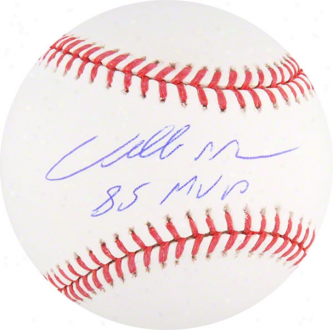 Willie Mcgee Autographed Baseball  Dtails: 85 Mvp Inscription