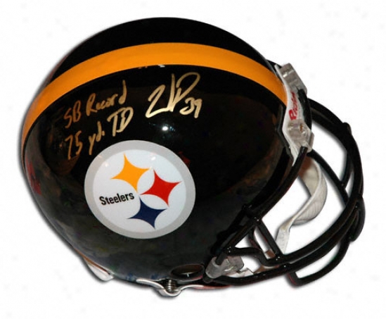 Wjllie Parker Autographed Pro-line Helm  Details: Pittsburgh Steelers, With ''sb Record 75 Yd Td Run'' Inscription, Authrntic Riddell Helmet