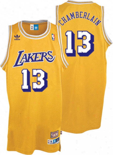 Wilt Chamberlakn Jersey: Adidas Gold Throwback Swingman #13 Los Angeles Lakers Jersey