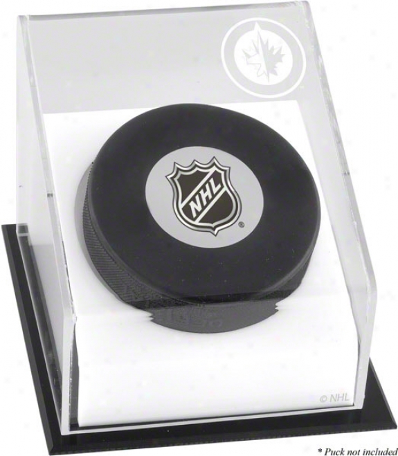 Winnipeg Jets Hockey Puck Logo Display Case