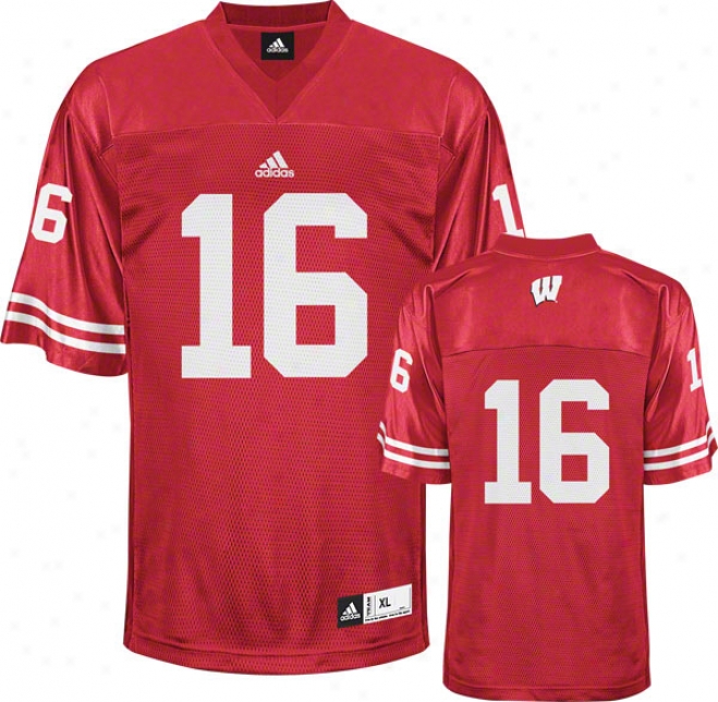 Wisconsin Badgers Fotball Jersey: Adidas #16 Red Autograph copy Football Jersey
