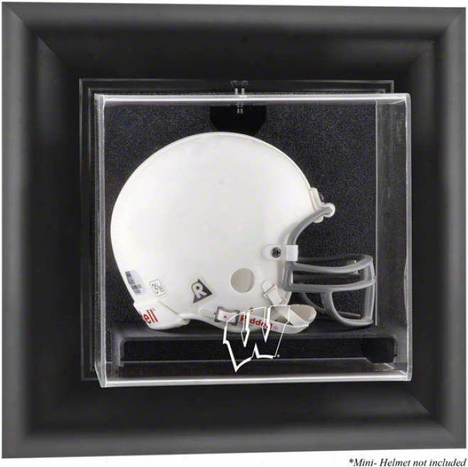 Wisconsin Badgers Framed Logo Wall Mounted Mini Helmet Display Case