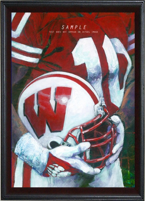 Wisconsin Badgers - &quotu Of W Helm Series&quot - Oversized - Framed Giclee