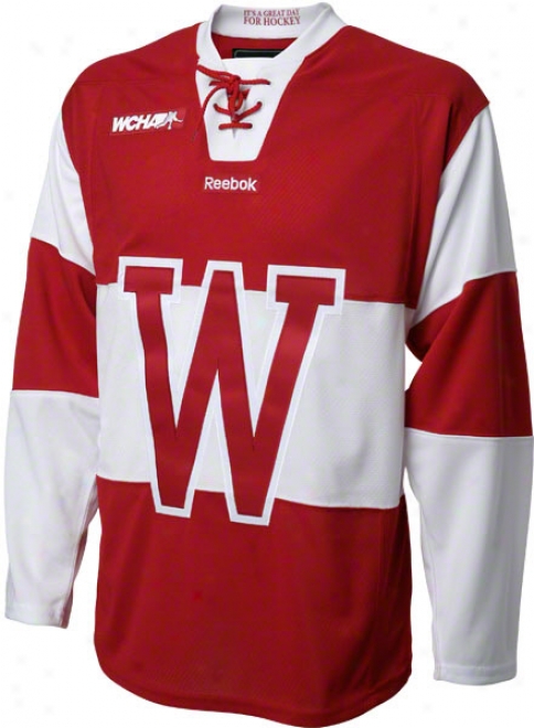 Wisconsin Badgers Reebok Red Alternate Premier Hockey Jersey