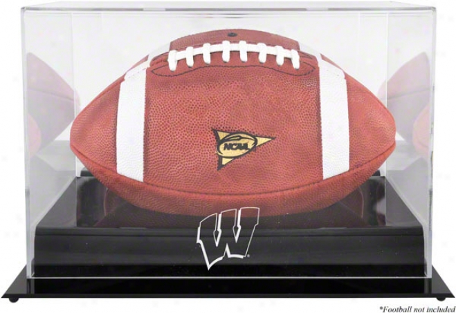 Wisconsin Badgwrs Team Logo Football Display Case  Details: Black Base