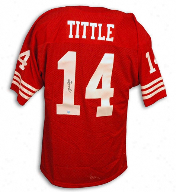 Y.a. Tittle Autographed Throwback Red Jersry