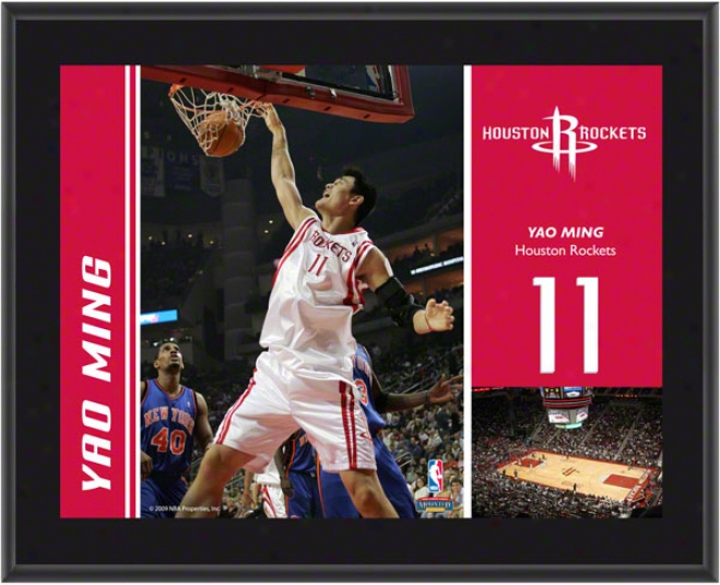 Yao Mihg Plaque  Details: Houston Rockets, Sublimated, 10x13, Nba Plaque