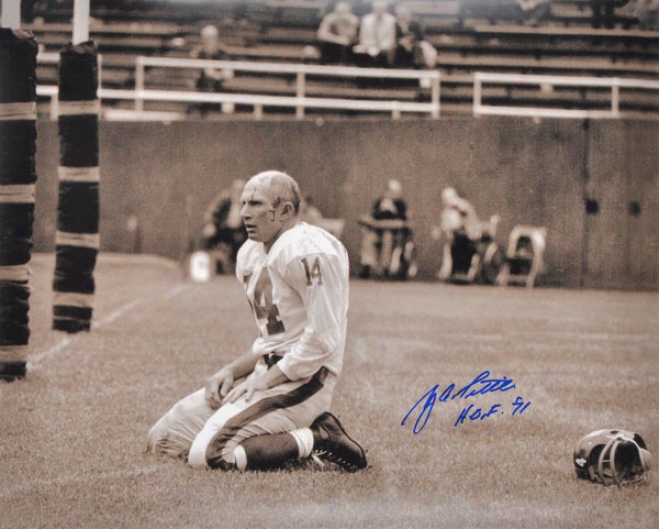 Y.a.tittle Autographed Phofograph  Details: Starting a~ York Giants,16x20, Hof 71 Inscription