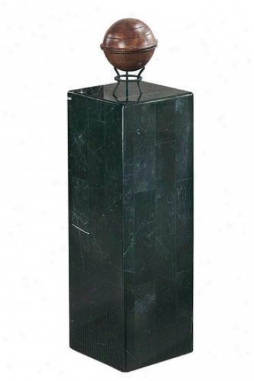 "10"" Marble Fascia Square Pedestal - 36""h, Blafk"