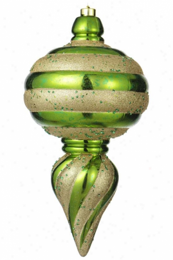 "15""h Finial Ornament - 15hx8.5wx8.5d, Green"
