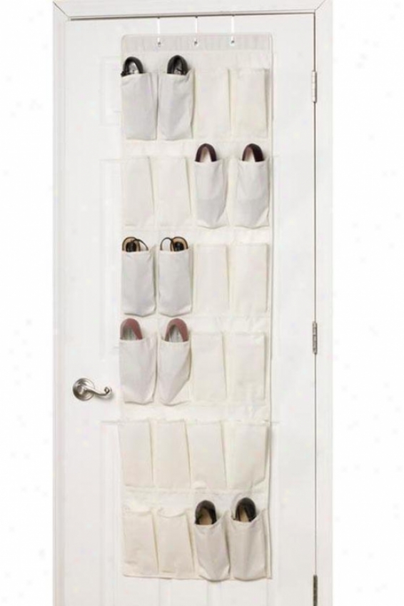 "24-pocket Over-the-door Shoe Organizer - 64""hx12""w, Ivory"