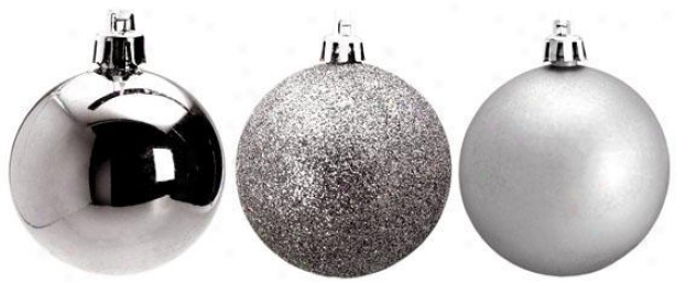 "2.5""h Shatter-proof Ornament - 45 Mm, Silver"