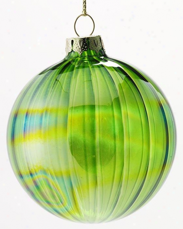 "2.75""h Glass Ornament - Set Of 4 - Stake Of Four, Green"