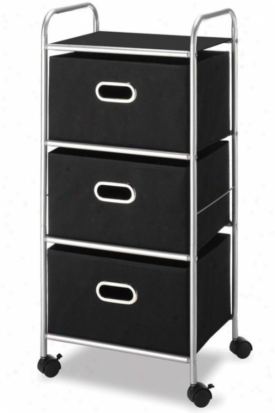 "3-drawer Cart - 35""hx17""wx13""d, Black"