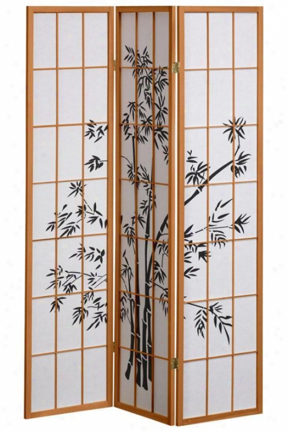 3-panel Bamboo Design Room Distributer - 3-panel, Tan